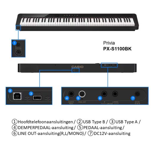 Huurkoop Casio elektrische piano Privia serie met XX stand (kopie) - Afbeelding 6